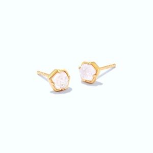 Kendra Scott Vanessa 18k Gold Vermeil Stud Earrings in Iridescent Drusy